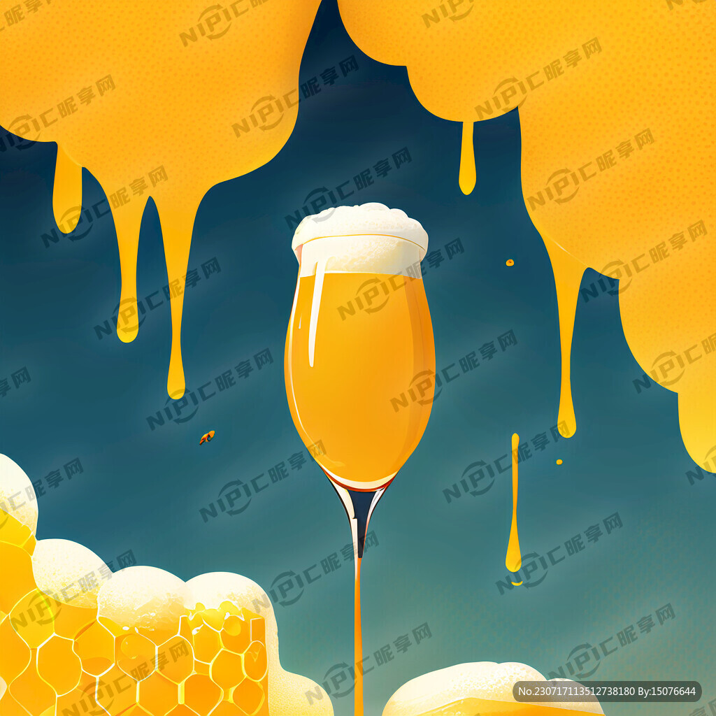 蜂蜜啤酒背景画