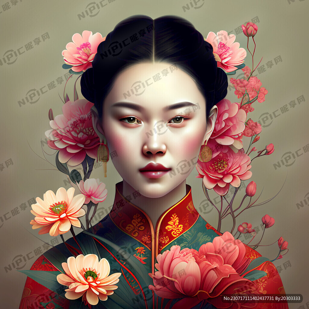 鲜花和女性的结合