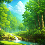 游戏梦幻唯美树林风景，超高清，细节刻画，阳光透射，沐浴早晨阳光，薄雾，明亮清晰