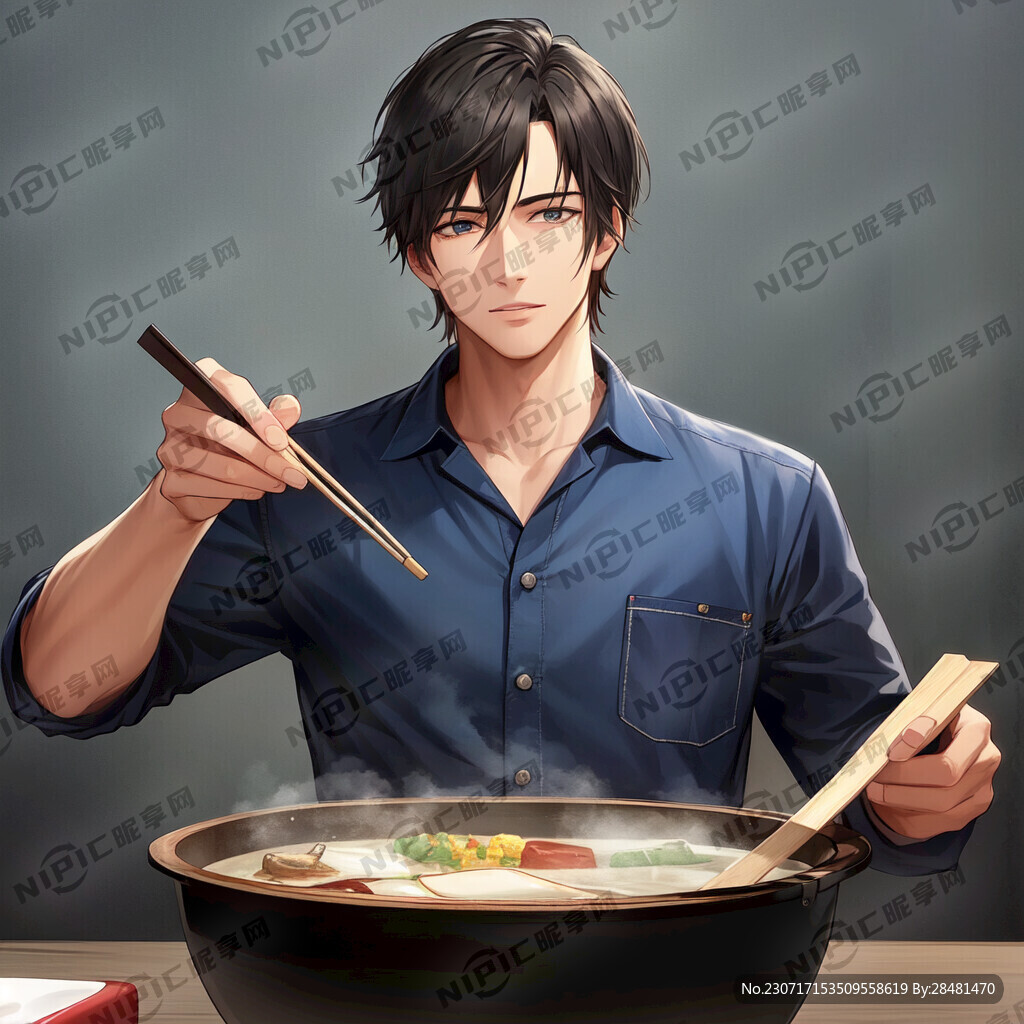 帅哥 吃火锅 海底捞 最佳画质