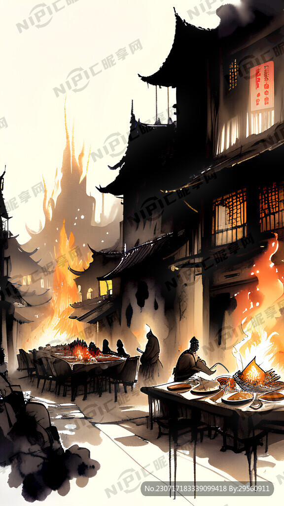 古羌夜宴篝火曢城