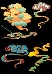 七彩祥云图案