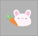 插画风格简约胡萝卜兔子