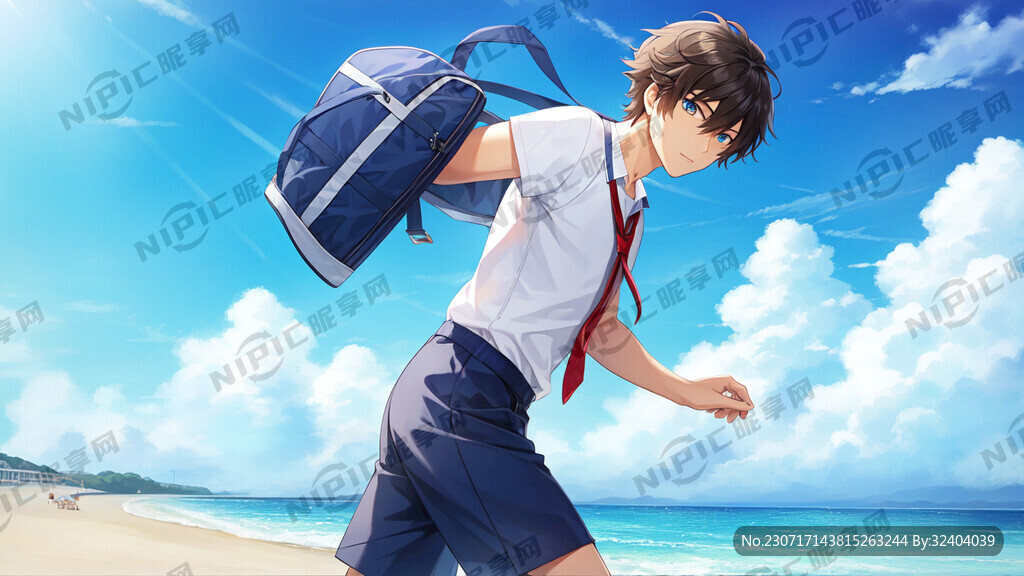 清晨的海边 远远的留下背景