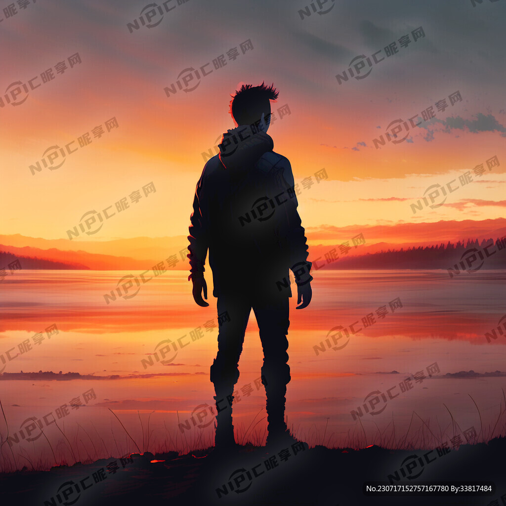 AI创作图背影夕阳nipic.com-昵图网