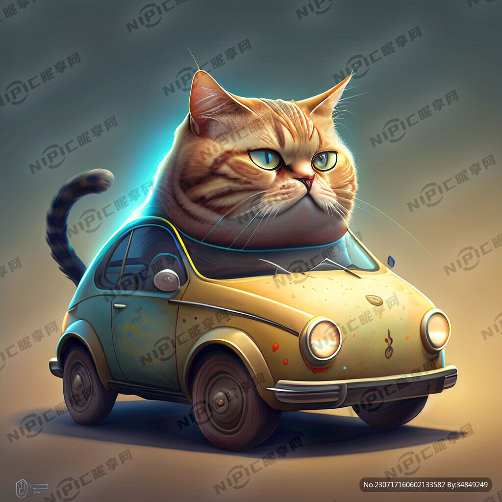 猫世界最亮的猫 肥头坚耳开小车
