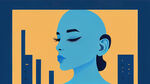 生成一张皮肤管理中心的项目海报，横版，简约大气，蓝色为主