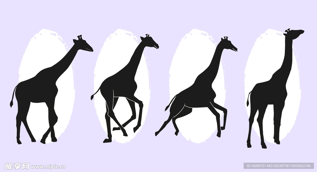扁平长颈鹿轮廓系列