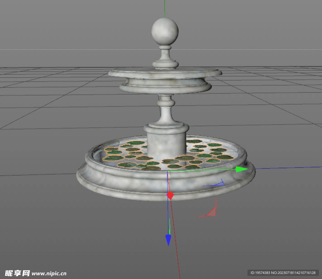 C4D模型 喷泉 
