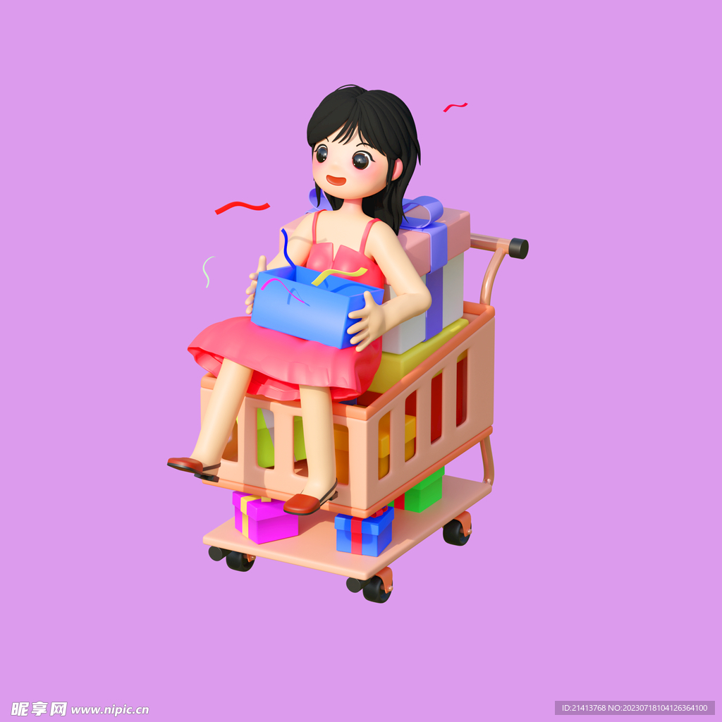 女人购物素材 