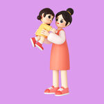 3D亲子人物