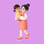 3D亲子人物