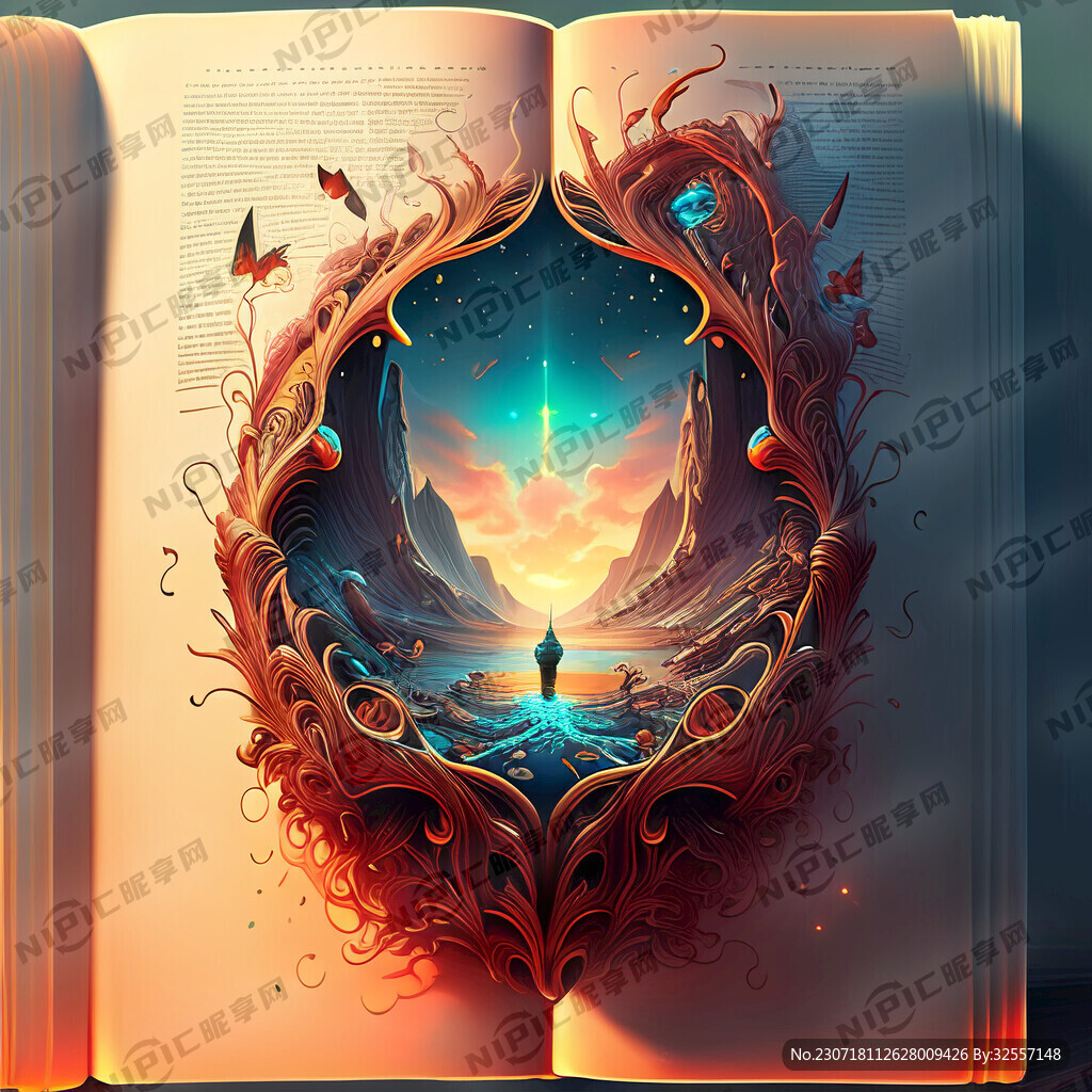 AI创作图一本很辉煌的书nipic.com-昵图网