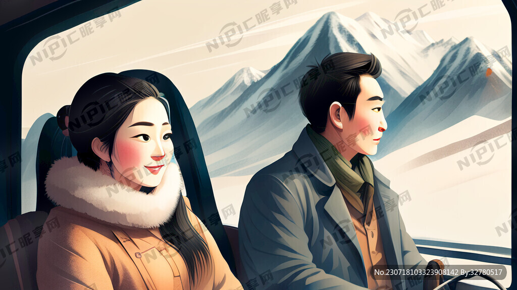 机车情侣 雪山