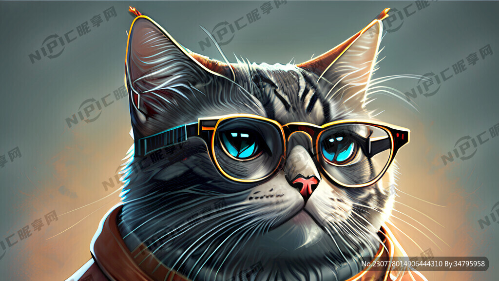 戴眼镜的酷猫咪