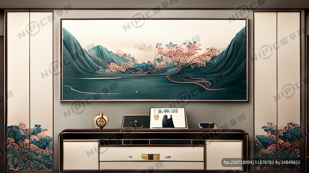 新中式 办公桌 时尚 轻奢