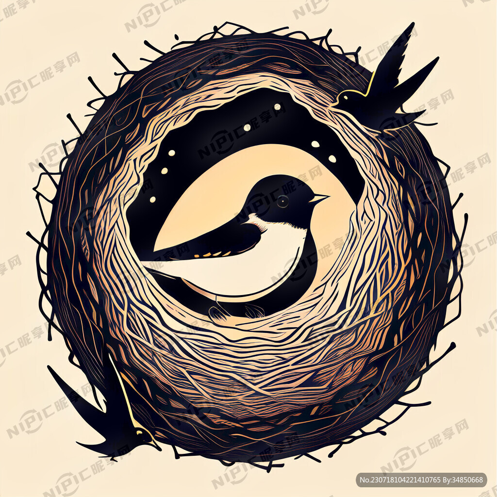 小燕子 燕窝 矢量图 线条