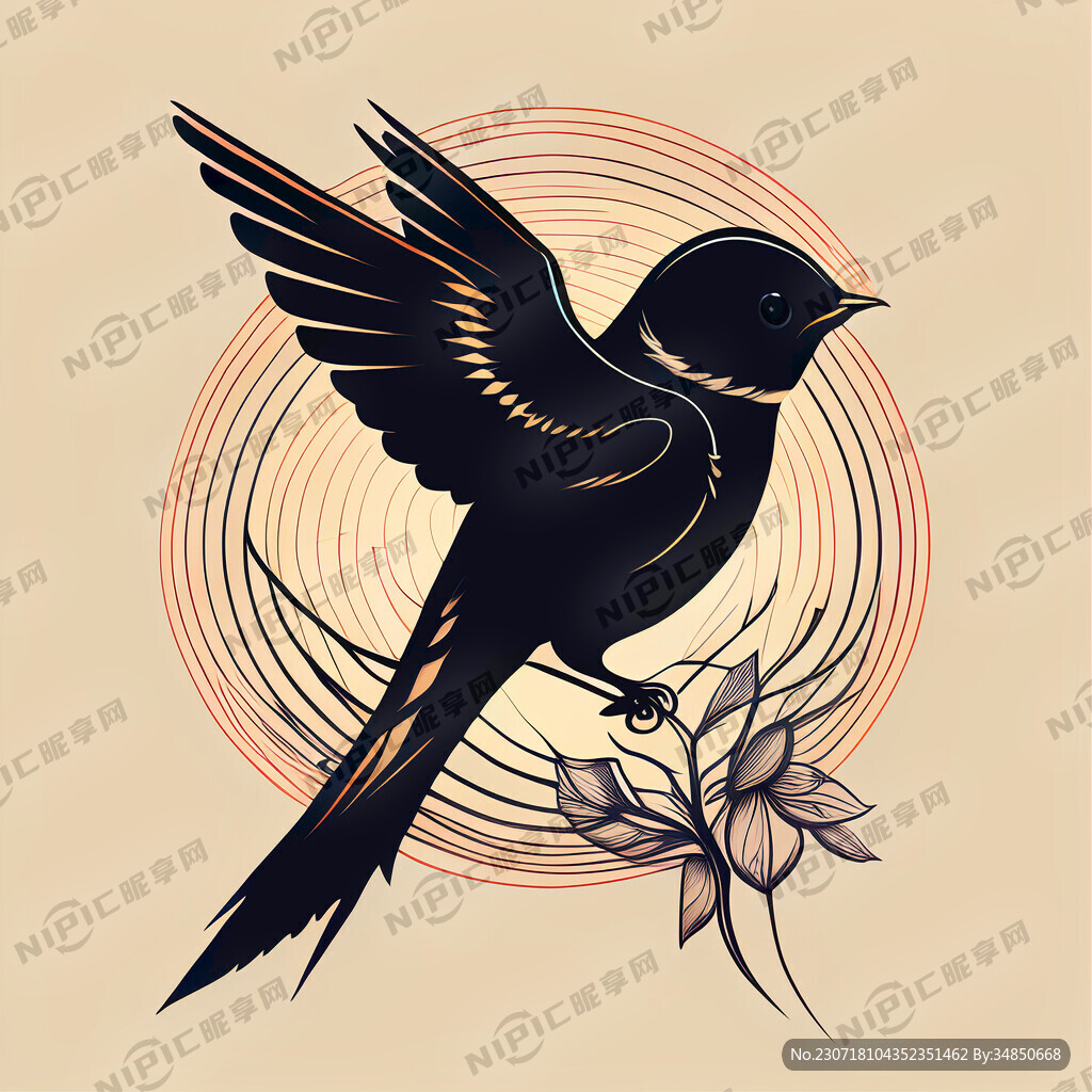 小燕子 矢量图 线条 有设计感