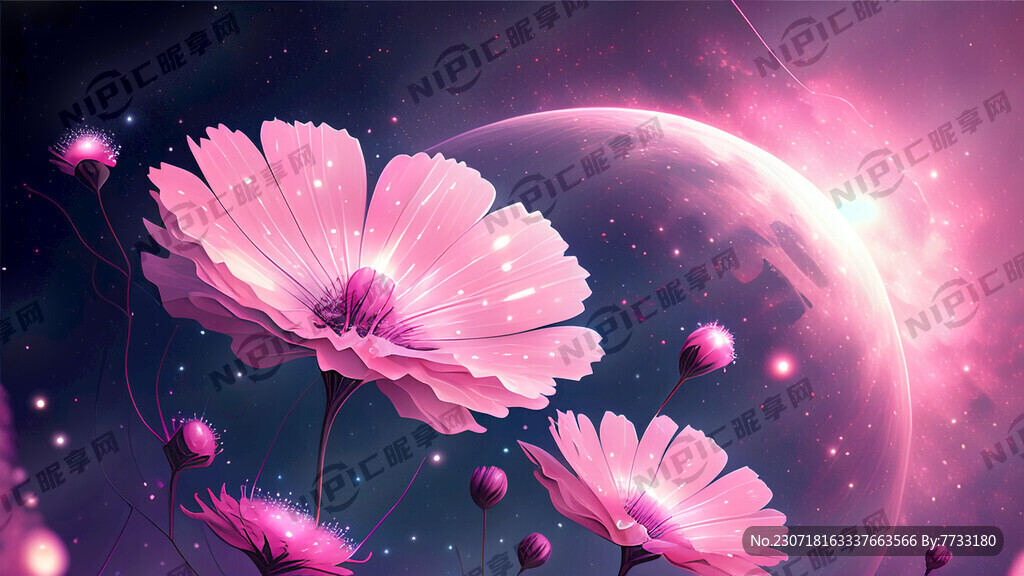粉色花星空科技