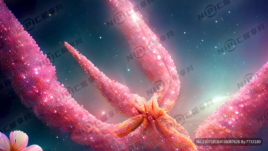 粉色花海星空