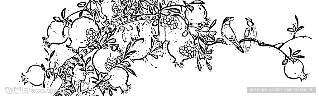 花鸟白描