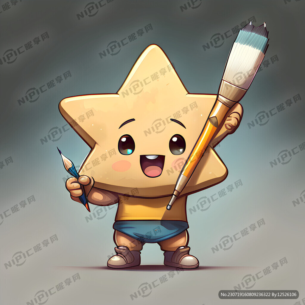 星星形状的可爱卡通吉祥物