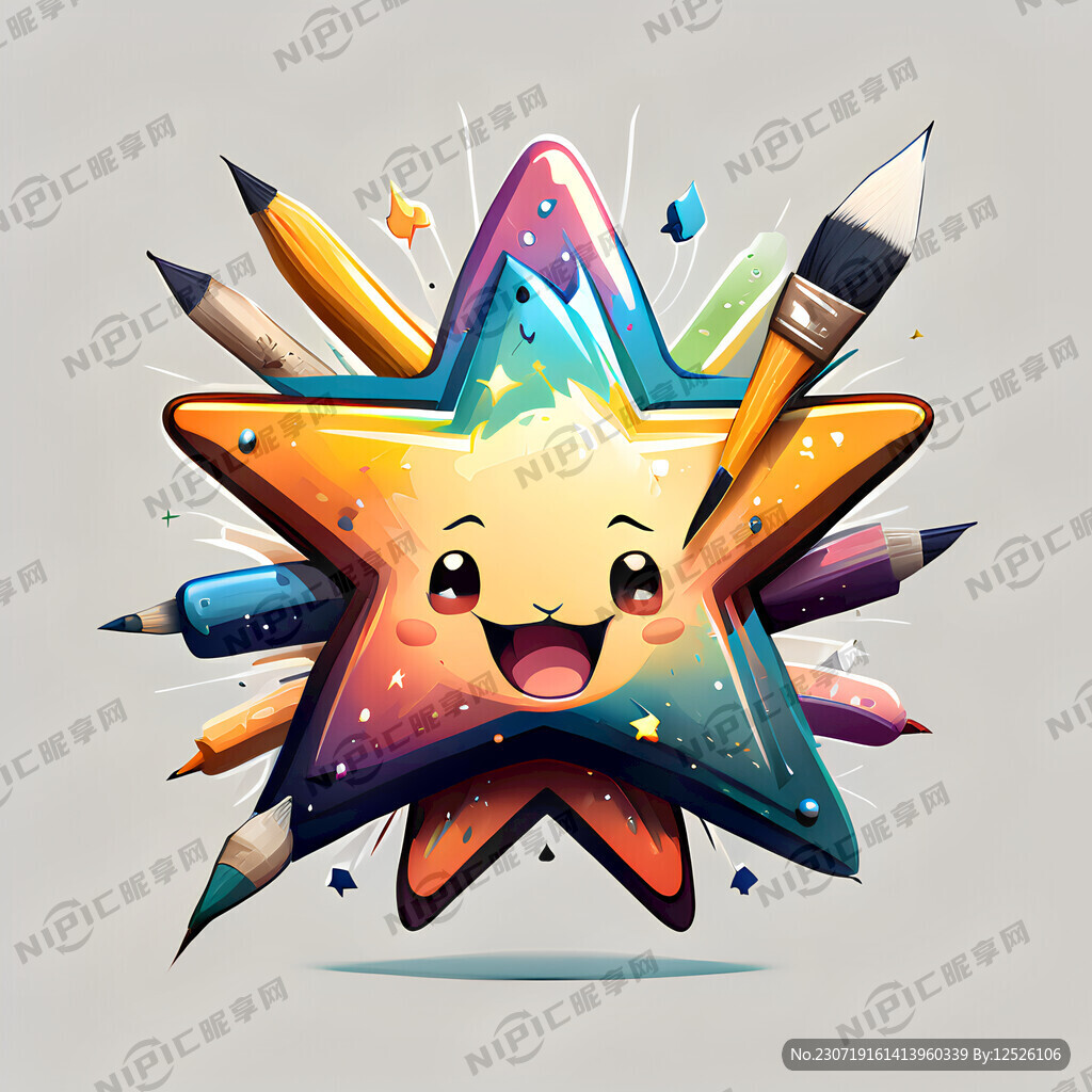 星星形状的可爱卡通吉祥物
