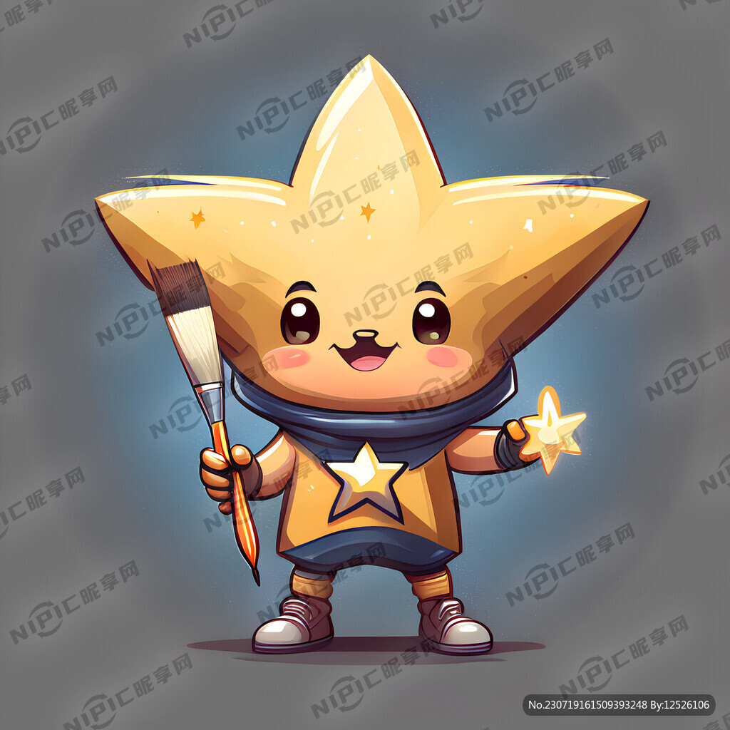 星星形状的可爱卡通吉祥物