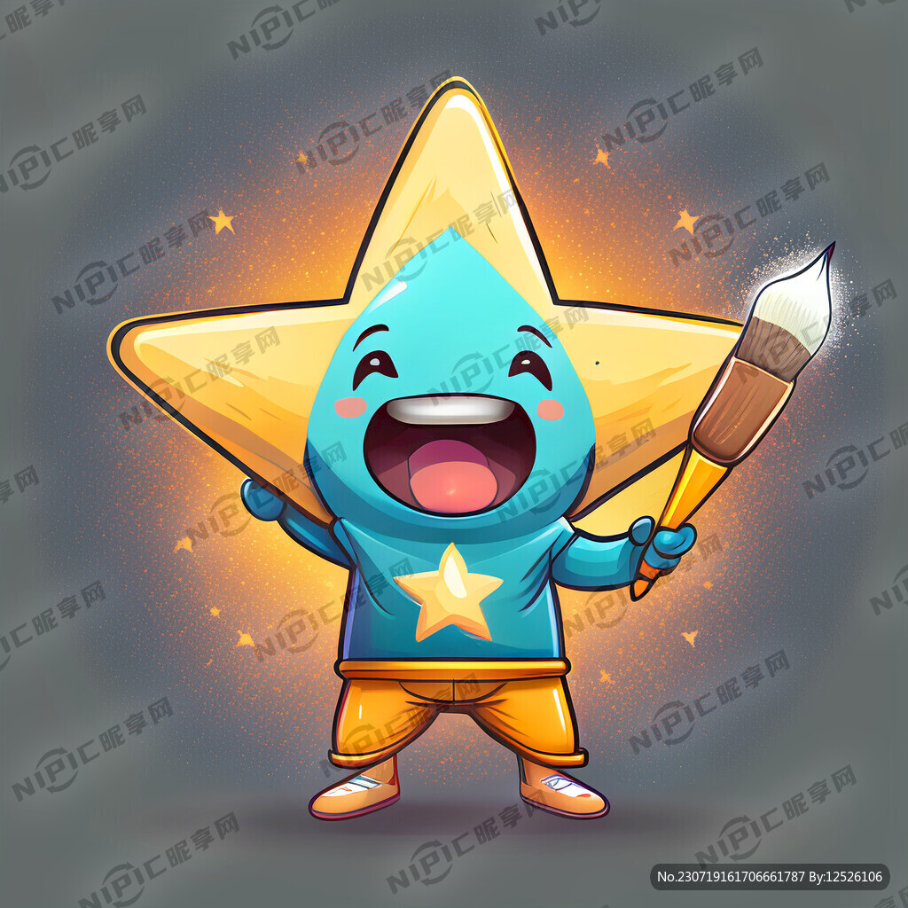 星星形状的可爱卡通吉祥物