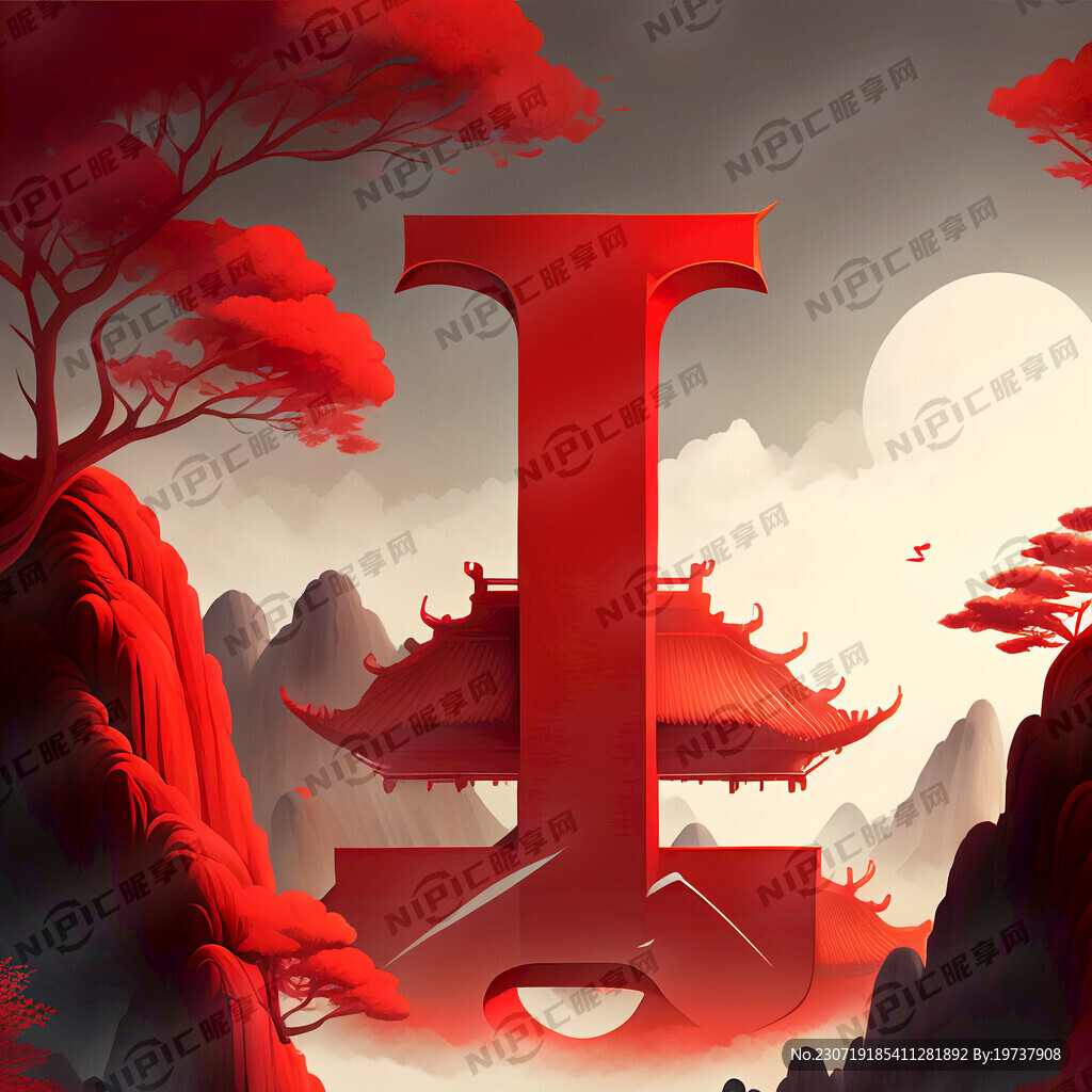 红色艺术字八一大气