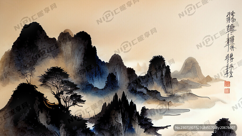 工笔容颜背景