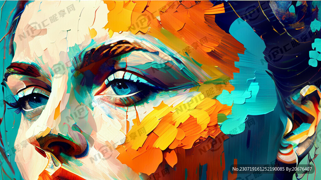 颜料混合画面绚丽