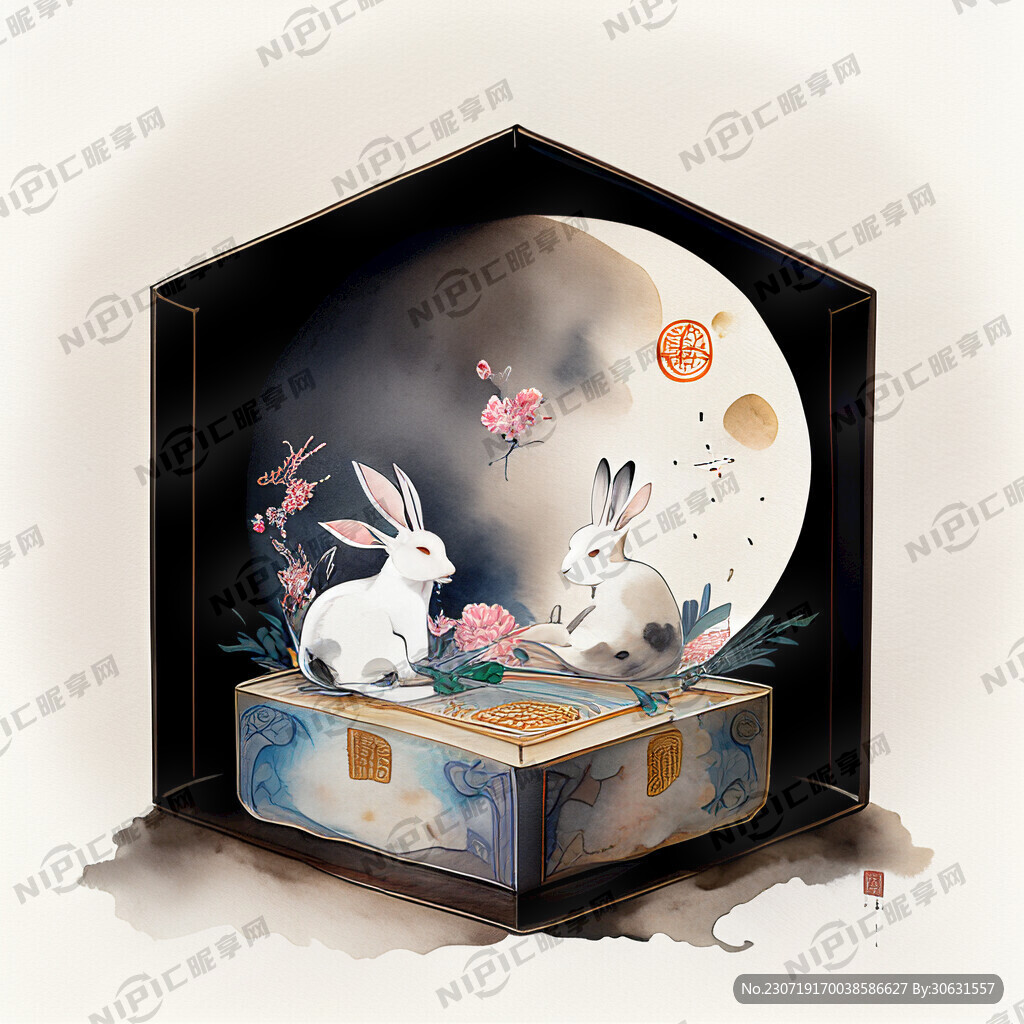月饼盒中国风要有嫦娥有玉兔