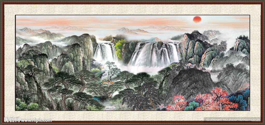 聚宝盆山水画