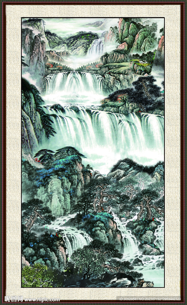 竖幅山水画 