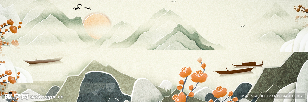 抽象山水画