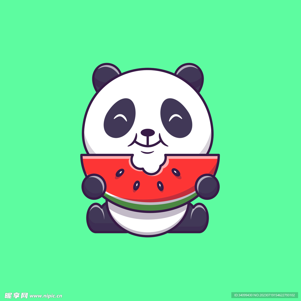 熊猫吃西瓜