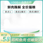 绿色渐变宠物用品猫粮电商主图