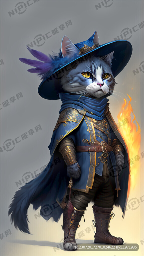 猫咪仿人物肖像 穿着欧式戎装