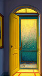 房间门，窗户，正面，色彩丰富