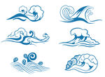 浪花海浪矢量素材