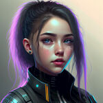 美丽的少女，未来少女，赛博朋克