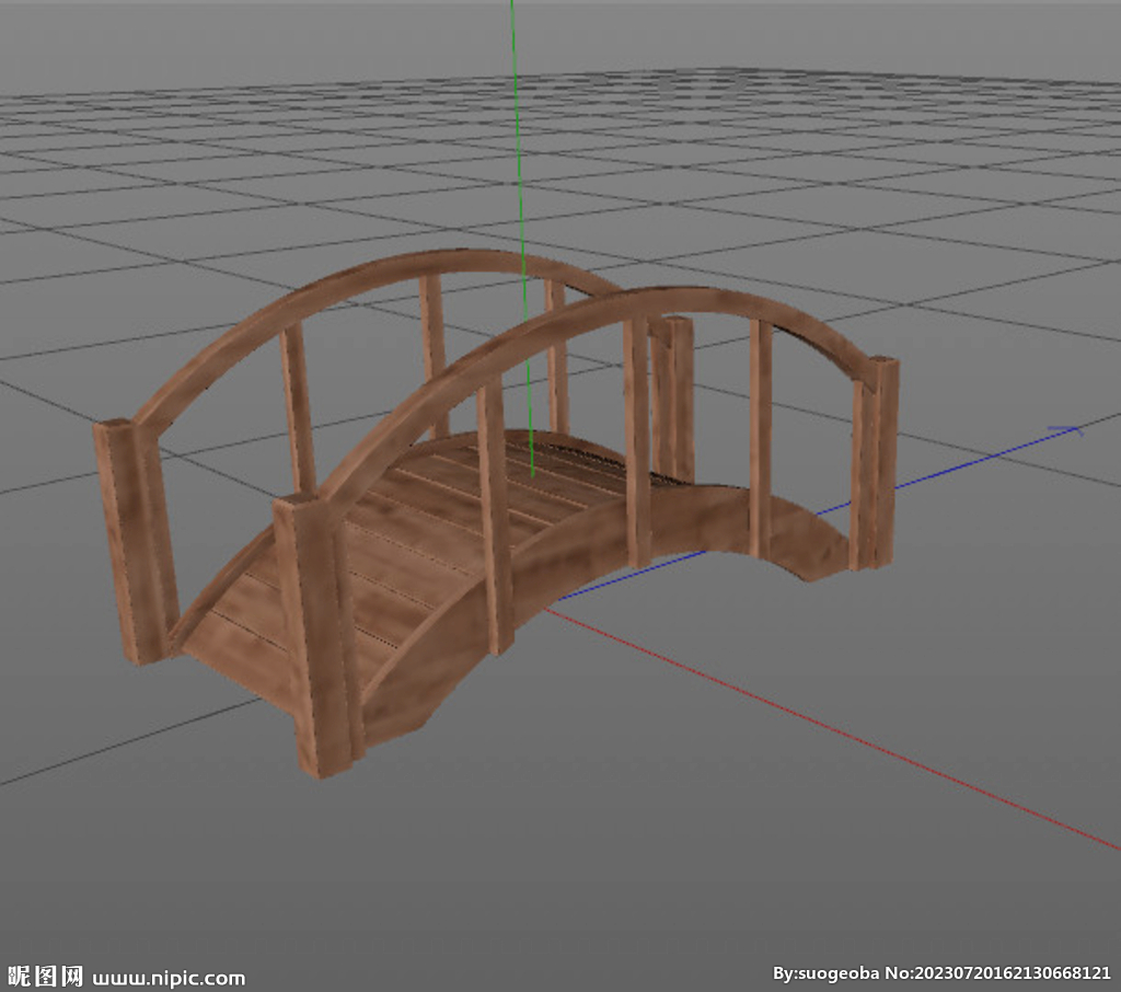 C4D模型 小桥