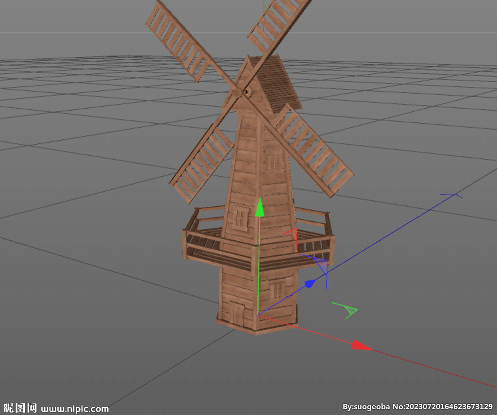 C4D模型 风车