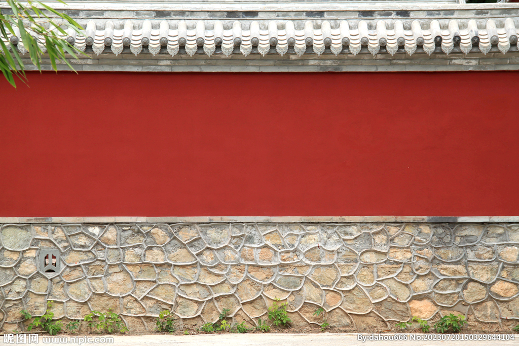 中式红墙图片