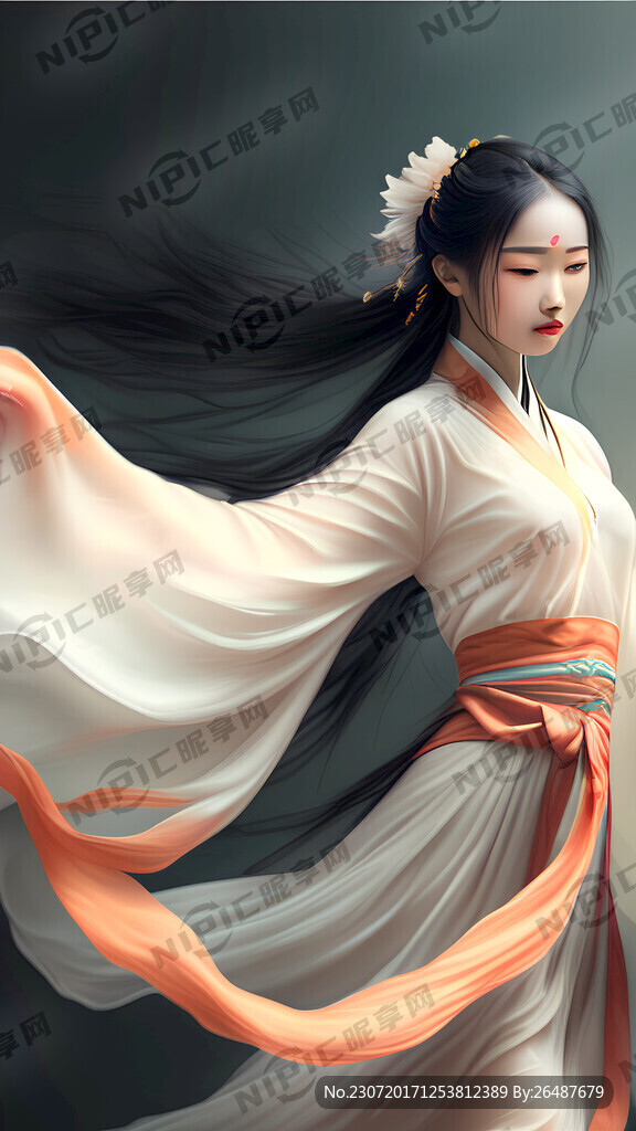 轻汉服全身美少女跳中国舞飘逸动