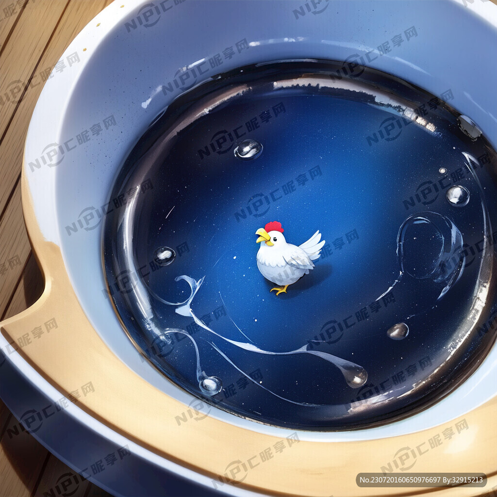 一个卡通鸡推荐自己的二维码