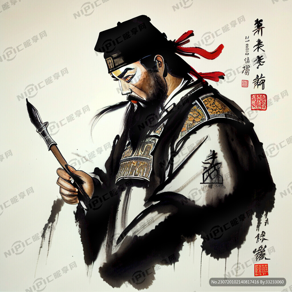 武将 水墨风 精忠报国