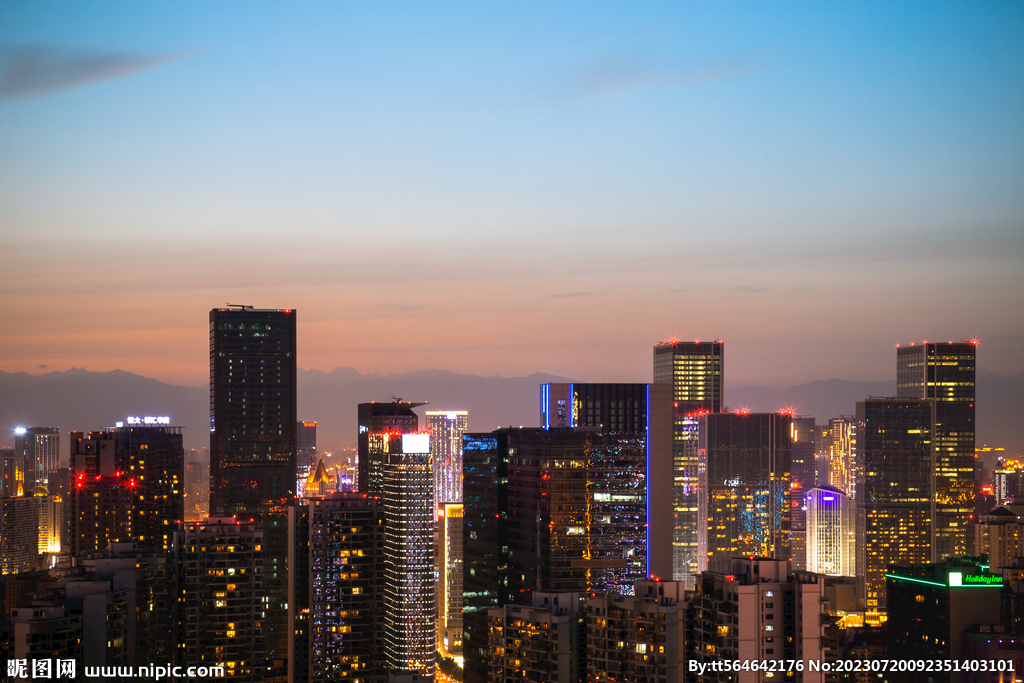 成都市市中心夜景