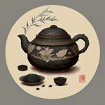 普洱茶，手绘